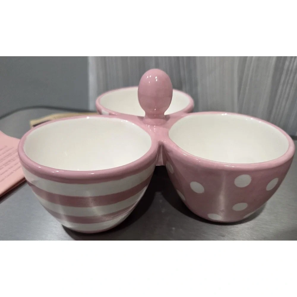 Pampered Chef Simple Additions Trio Snack Dip Bowls Pink American Cancer Society